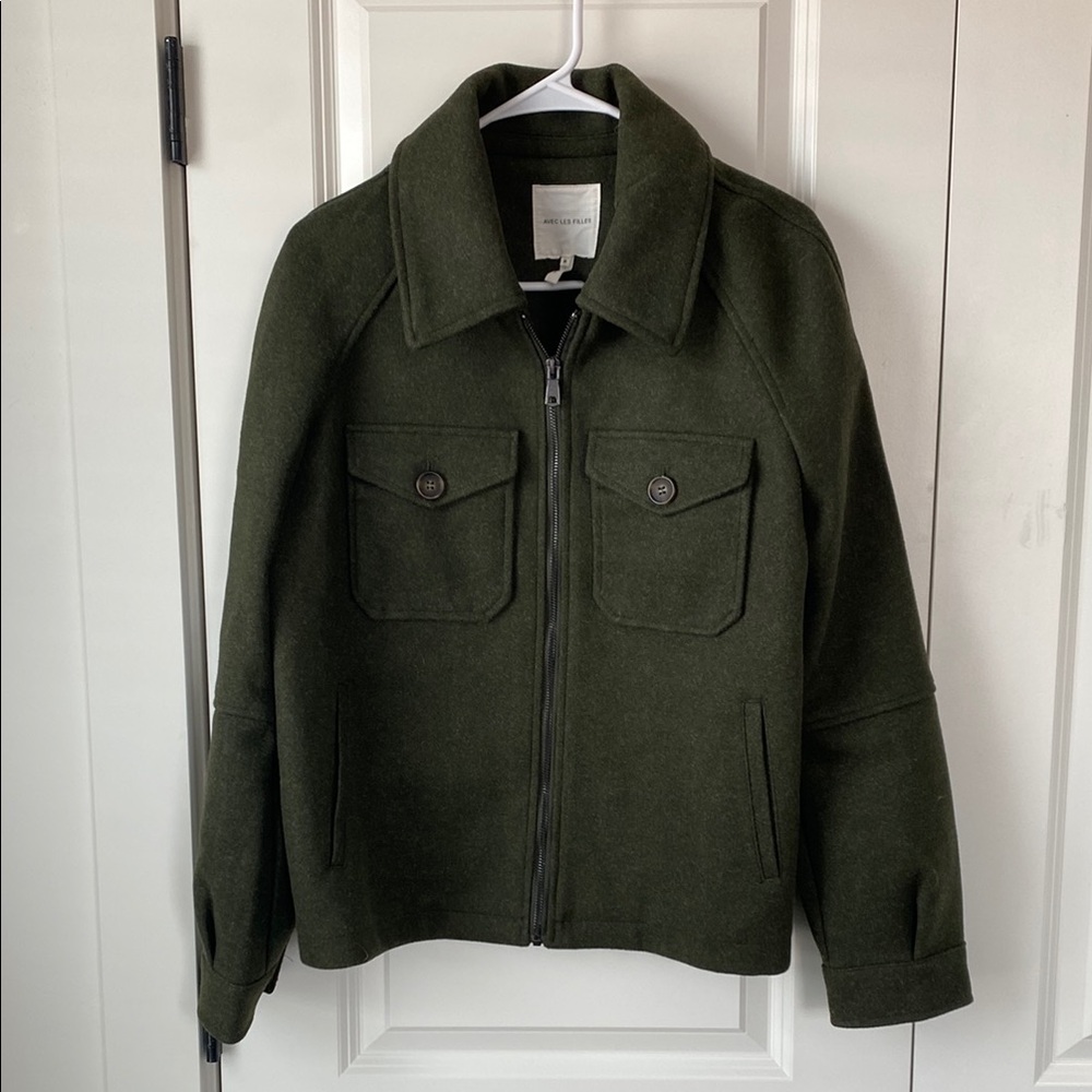 Avec Les Filles Olive Wool Jacket